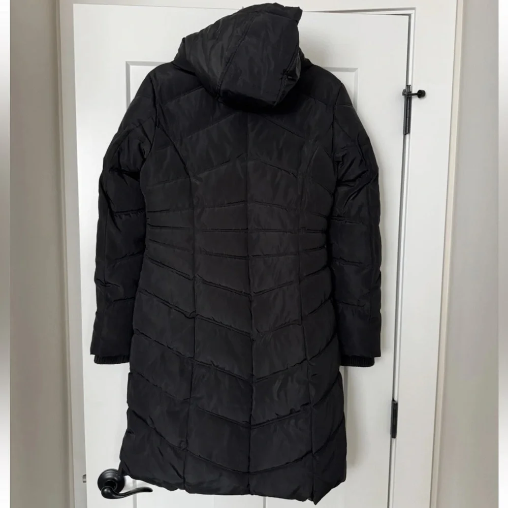 JESSICA SIMPSON Women's XS Hooded Puffer Long Black Zip-Up Jacket Winter Coat - Picture 7 of 14